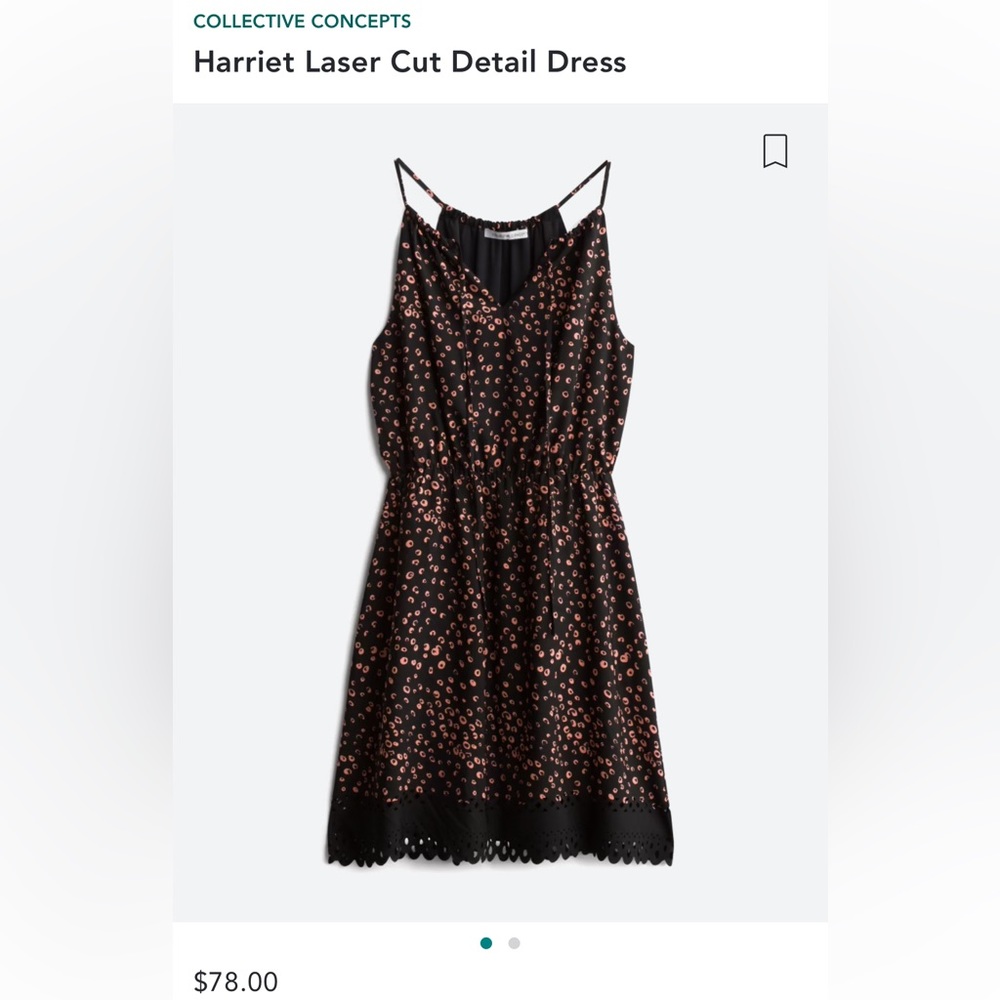 Black and Coral Laser Cut Dress - Medium